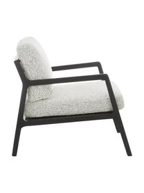 Fauteuil scandi Becky, En tissu bouclé noir-blanc, noir, larg. 73 x haut. 71 cm