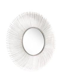 Specchio da parete con cornice color argento Lilly, Cornice: metallo, Superficie dello specchio: lastra di vetro, Argento, Ø 90 cm x Prof. 2 cm
