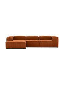 Modulares Ecksofa Lennon, Bezug: 100% Polyester Der strapa, Gestell: Massives Kiefernholz, FSC, Füße: Kunststoff Die Füße befin, Webstoff Terrakotta, B 327 x T 180 cm, Eckteil links