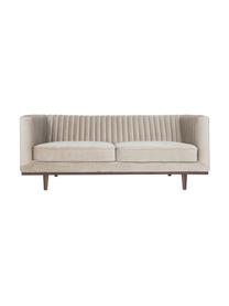 Sofa z aksamitu z drewnianymi nogami Dante (2-osobowa), Tapicerka: aksamit poliestrowy, Tapicerka: pianka poliuretanowa, Beżowy, S 174 x G 87 cm