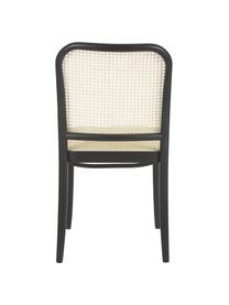 Krzesło z drewna z plecionką wiedeńską  Franz, Stelaż: lite drewno bukowe, Rattan, czarny, S 48 x W 89 cm