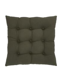 Poduszka siedziska na krzesło z bawełny Blaki, Zielony, kremowobiały, S 40 x D 40 cm