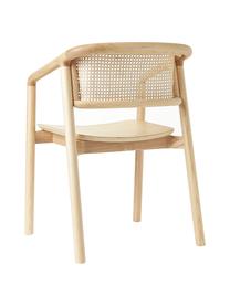 Židle s područkami a vídeňskou pleteninou Gali, Jasanové dřevo, béžová, Š 56 cm, H 55 cm