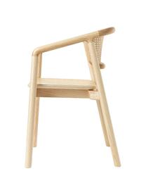Krzesło z podłokietnikami z plecionką wiedeńską Gali, Stelaż: lite drewno jesionowe lak, Drewno jesionowe, S 56 x G 55 cm