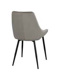 Krzesło tapicerowane z aksamitu Sierra, 2 szt., Tapicerka: aksamit poliestrowy Dzięk, Nogi: metal lakierowany, Szary aksamit, S 49 x G 55 cm