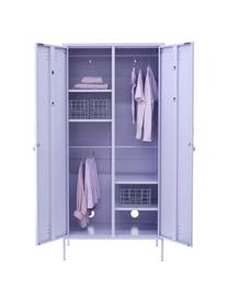 Kleine kledingkast Twinny, Gepoedercoat staal, Lila, B 85 x H 183 cm