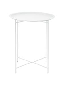 Stolik-taca z metalu Sangro, Metal malowany proszkowo, Biały, Ø 46 x W 52 cm