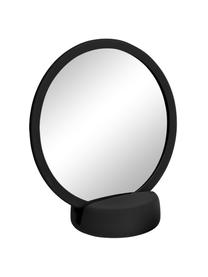 Kosmetikspiegel Sono mit Vergrößerung, Spiegelfläche: Spiegelglas, Rahmen: Keramik, Schwarz, B 17 x H 19 cm