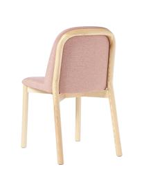 Gestoffeerde stoel Julie van essenhout, Bekleding: 100% polyester Met 20.000, Frame: essenhout, FSC-gecertific, Geweven stof roze, essenhout, B 47 x H 81 cm