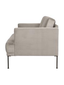 Sofá de terciopelo Fluente (3 plazas), Tapizado: terciopelo (poliéster de , Estructura: madera de pino maciza, Patas: metal con pintura en polv, Terciopelo beige, An 196 x F 85 cm