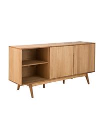 Komoda z fornirem z drewna dębowego Bettina, Korpus: średniej gęstości płyta p, Nogi: lite drewno dębowe, olejo, Drewno naturalne olejowane, S 180 x W 84 cm