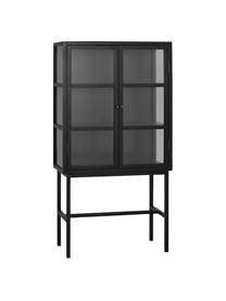 Glasvitrine Marshalle, Front: Sicherheitsglas, Schwarz, B 85 x H 160 cm