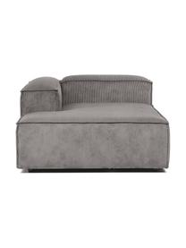 Modulo angolare in velluto a coste Lennon, Rivestimento: velluto a coste (92% poli, Struttura: legno di pino massiccio, , Piedini: plastica, Velluto a coste grigio, Larg. 119 x Prof. 180 cm, chaise-longue a sinistra