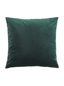 Fluwelen kussenhoezen Rush, 2 stuks, 100% gerecycled polyester, Donkergroen, B 45 x L 45 cm