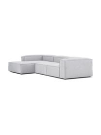 Narożna sofa modułowa Lennon, Tapicerka: 100% poliester Dzięki tka, Stelaż: lite drewno sosnowe, cert, Nogi: tworzywo sztuczne, Jasnoszara tkanina, S 327 x G 180 cm, lewostronna