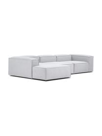 Narożna sofa modułowa Lennon, Tapicerka: 100% poliester Dzięki tka, Stelaż: lite drewno sosnowe, cert, Nogi: tworzywo sztuczne, Jasnoszara tkanina, S 327 x G 180 cm, lewostronna