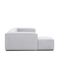 Narożna sofa modułowa Lennon, Tapicerka: 100% poliester Dzięki tka, Stelaż: lite drewno sosnowe, cert, Nogi: tworzywo sztuczne, Jasnoszara tkanina, S 327 x G 180 cm, lewostronna