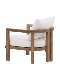Chaise de jardin en bois d'acacia Erica, Tissu blanc, bois d'acacia, larg. 71 x haut. 55 cm