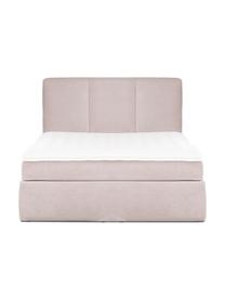 Letto boxspring Oberon, Materasso: nucleo a 5 zone di molle , Piedini: materiale sintetico, Tessuto rosa, 140 x 200 cm, grado di durezza H2