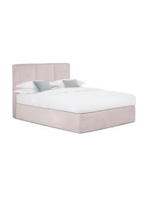 Letto boxspring Oberon, Materasso: nucleo a 5 zone di molle , Piedini: materiale sintetico, Tessuto rosa, 140 x 200 cm, grado di durezza H2