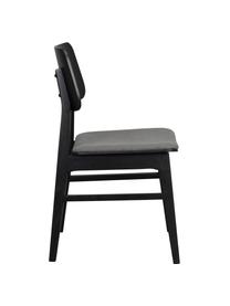 Holzstühle Nagano mit gepolsterter Sitzfläche, 2 Stück, Bezug: 100 % Polyester Der hochw, Schwarz, Dunkelgrau, B 50 x T 51 cm