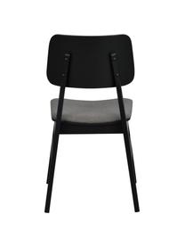 Holzstühle Nagano mit gepolsterter Sitzfläche, 2 Stück, Bezug: 100 % Polyester Der hochw, Schwarz, Dunkelgrau, B 50 x T 51 cm