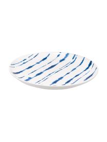 Piattino da dessert in porcellana con decoro acquarello Amaya 2 pz, Porcellana, Bianco, blu, Ø 21 x Alt. 2 cm