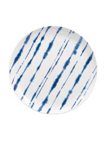 Talerz śniadaniowy z porcelany Amaya, 2 szt., Porcelana, Biały, niebieski, Ø 21 x W 2 cm