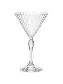 Martini glazen America's Cocktail met groefstructuur, 4 stuks, Glas, Transparant, Ø 10 cm x H 19 cm, 240 ml