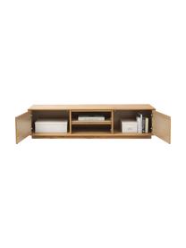 Meuble bas placage en frêne Noel, Panneau de fibres à densité moyenne (MDF) avec placage de frêne, Bois clair, larg. 180 x long. 45 cm