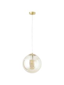Hanglamp Bao van glas, Lampenkap: glas, Baldakijn: gegalvaniseerd metaal, Champagnekleurig, goudkleurig, Ø 30 x H 90 cm