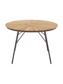 Tavolo rotondo da giardino con piano in legno di teak in varie misure Hard & Ellen, Struttura: alluminio verniciato a po, Antracite, legno di teak, Ø 150 x Alt. 73 cm