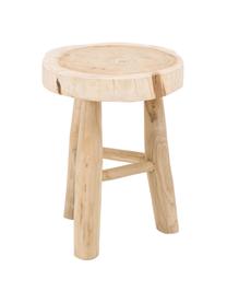 Okrągły stołek z drewna Beachside, Naturalne drewno mungur z recyklingu, Jasny brązowy, Ø 40 x W 50 cm