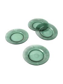 Platzteller Effie mit Rillenrelief, 2 Stück, Glas, Mintgrün, Ø 33 cm