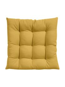 Cuscino sedia in cotone giallo Ava, Rivestimento: 100% cotone, Giallo, Larg. 40 x Lung. 40 cm