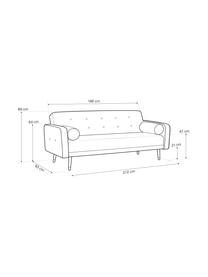 Sofá cama de terciopelo Gia (3 plazas), plegable, Tapizado: terciopelo de poliéster A, Estructura: madera de pino maciza, Estructura: aglomerado, madera contra, Patas: madera de haya, pintada, Lavanda, An 212 x F 93 cm
