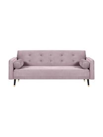 Sofá cama de terciopelo Gia (3 plazas), plegable, Tapizado: terciopelo de poliéster A, Estructura: madera de pino maciza, Estructura: aglomerado, madera contra, Patas: madera de haya, pintada, Lavanda, An 212 x F 93 cm