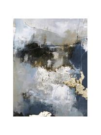 Geschilderd canvas Waterval, Afbeelding: digitale print met Ölfarb, Goudkleurig, zilverkleurig, blauw, multicolour, B 90 x H 120 cm