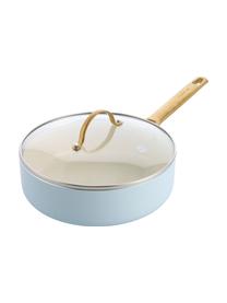 Kochtopf-Set Padova mit Antihaftbeschichtung, 10-tlg., Griffe: Edelstahl, beschichtet mi, Deckel: Glas, Hellblau, Goldfarben, Set mit verschiedenen Größen