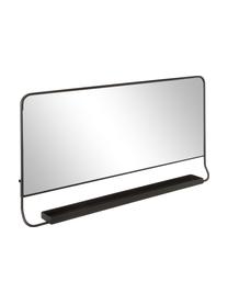 Specchio rettangolare da parete con mensola Chic, Superficie dello specchio: lastra di vetro, Nero, Larg. 80 x Alt. 40 cm