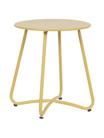 Runder Garten-Couchtisch Wissant, Metall, beschichtet, Gelb, Ø 40 x H 45 cm
