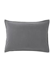 Taie d'oreiller en coton délavé Darlyn, Gris foncé, larg. 50 x long. 70 cm