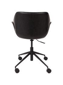 Chaise de bureau en cuir synthétique Nikki, hauteur ajustable, Cuir synthétique noir, larg. 77 x prof. 78 cm