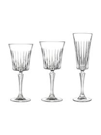 Kristall-Weingläser Timeless mit Rillenrelief, 18er-Set (6 Personen), Luxion-Kristallglas, Transparent, Set in verschiedenen Größen