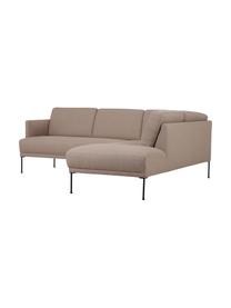 Rohová pohovka s kovovými nohami Fluente, Taupe, Š 221 cm, H 200 cm, pravé rohové provedení