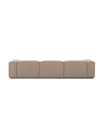 Divano componibile 4 posti con poggiapiedi Lennon, Rivestimento: 100% poliestere Con 115.0, Struttura: legno di pino massiccio, , Piedini: plastica, Tessuto marrone, Larg. 327 x Prof. 207 cm