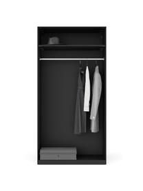 Armadio componibile ad ante girevoli Simone, larg. 100 cm, diverse varianti, Effetto legno di noce, nero, Interno Basic, alt. 200 cm