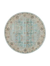 Okrúhly ženilkový koberec Rimini, Tyrkysová, sivobéžová, hnedá, Ø 120 cm (veľkosť S)