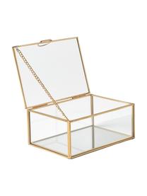 Caja de vidrio Lirio, Transparente, latón, An 14 x F 10 cm