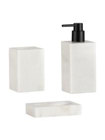 Distributeur de savon en marbre Andre, Marbre, Blanc, marbré, noir, Ø 7 x haut. 18 cm